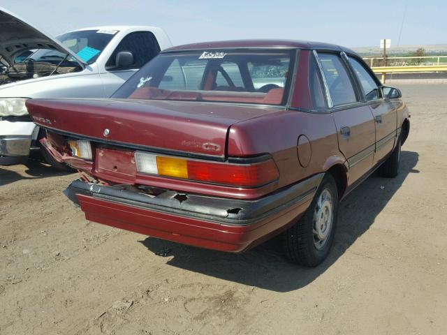 2FAPP36X7MB100736 - 1991 FORD TEMPO GL BURGUNDY photo 4