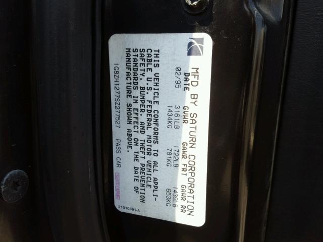 1G8ZH1277SZ277527 - 1995 SATURN SC2 GOLD photo 10