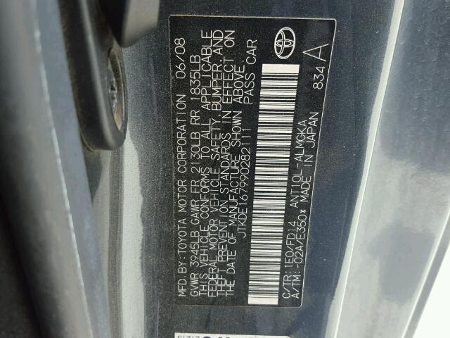 JTKDE167990282111 - 2009 TOYOTA SCION TC 灰色 照片 10