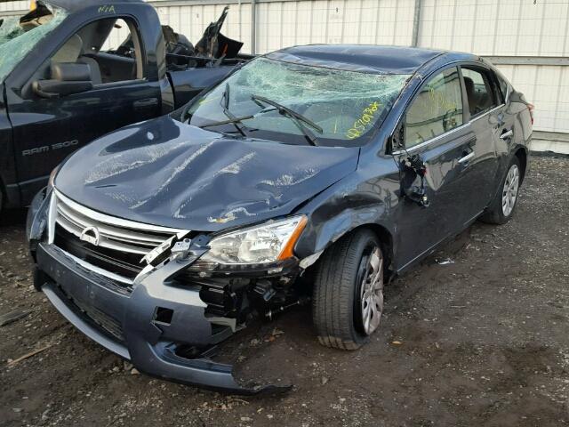 3N1AB7AP8DL736599 - 2013 NISSAN SENTRA S BLUE photo 2