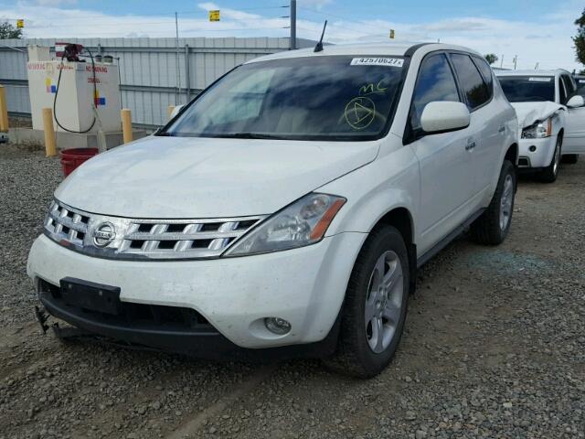 JN8AZ08W75W412198 - 2005 NISSAN MURANO SL WHITE photo 2