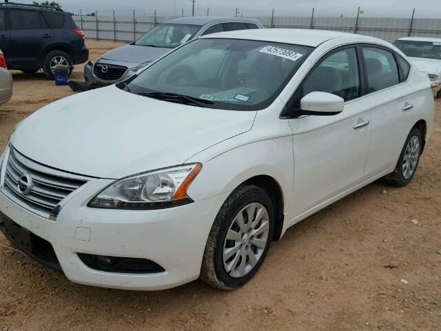 3N1AB7AP9DL754822 - 2013 NISSAN SENTRA S WHITE photo 2