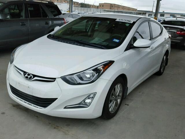 5NPDH4AEXEH525847 - 2014 HYUNDAI ELANTRA SE WHITE photo 2