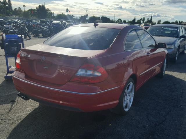 WDBTJ56H78F243011 - 2008 MERCEDES-BENZ CLK RED photo 4