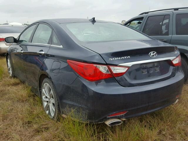 5NPEC4AB0CH395616 - 2012 HYUNDAI SONATA BLUE photo 3