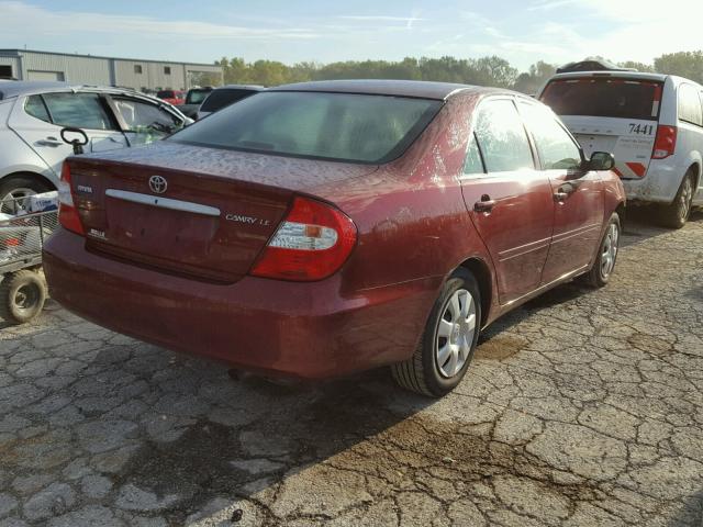 4T1BE32K13U191236 - 2003 TOYOTA CAMRY LE მუქწითელი ფოტო 4