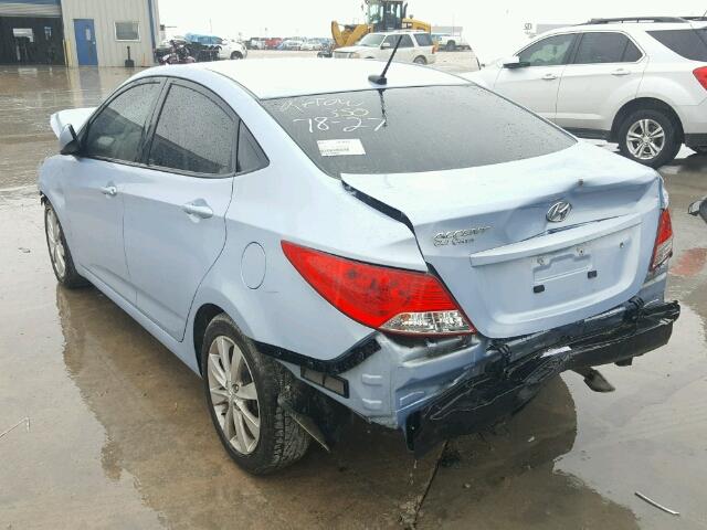 KMHCU4AE8DU463422 - 2013 HYUNDAI ACCENT GLS BLUE photo 3