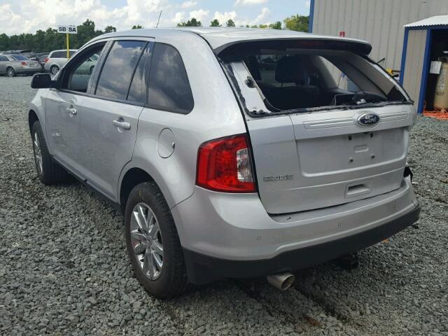 2FMDK3JC9EBB60076 - 2014 FORD EDGE SEL SILVER photo 3