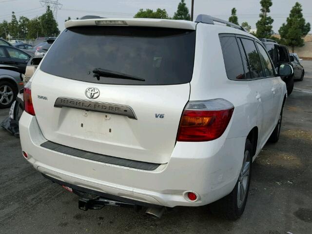 JTEDS43A682026766 - 2008 TOYOTA HIGHLANDER WHITE photo 4