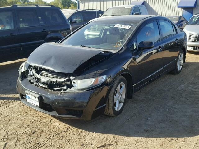 2HGFA16609H343118 - 2009 HONDA CIVIC BLACK photo 2