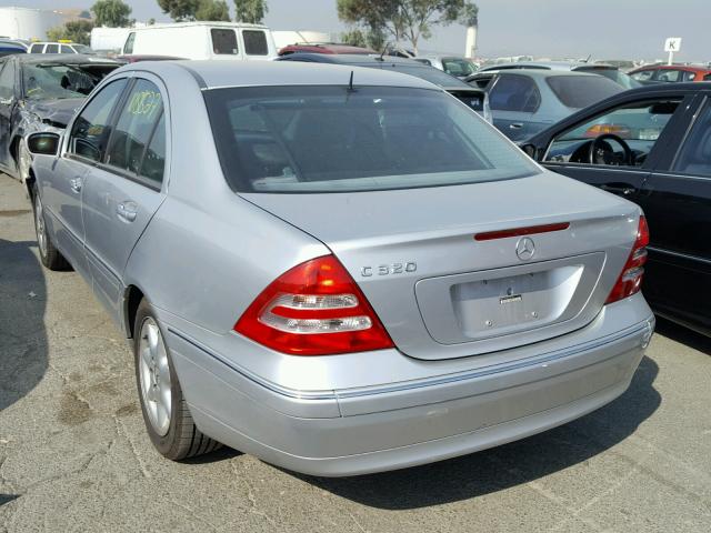 WDBRF64J82F185196 - 2002 MERCEDES-BENZ C 320 SILVER photo 3