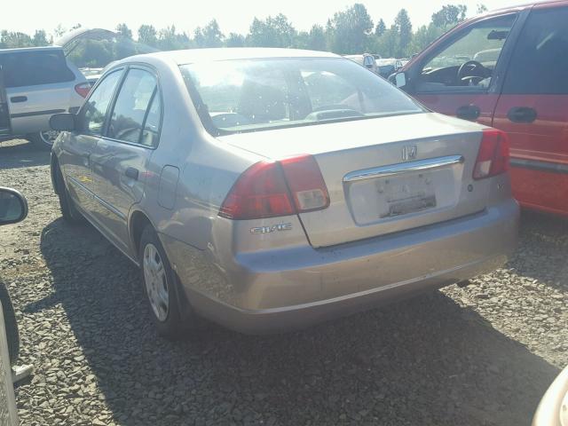 2HGES16561H582029 - 2001 HONDA CIVIC TAN photo 3