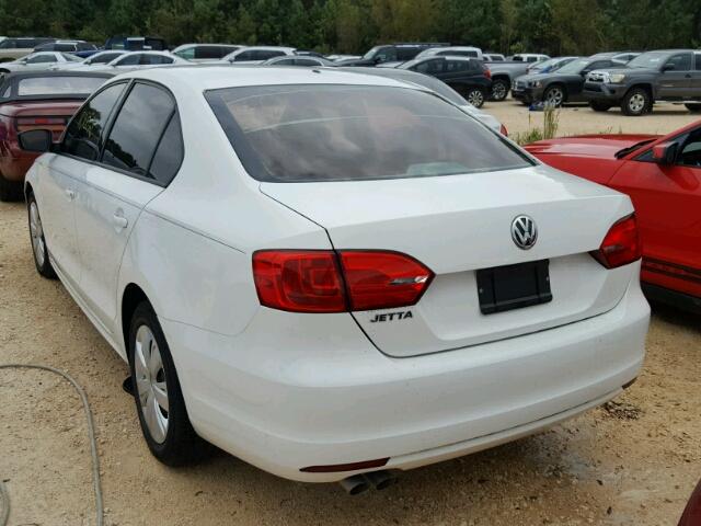 3VW1K7AJ7CM330103 - 2012 VOLKSWAGEN JETTA WHITE photo 3