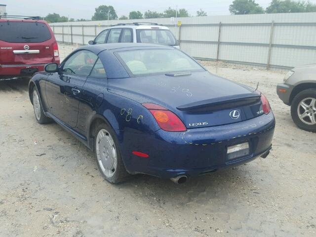 JTHFN48Y320015705 - 2002 LEXUS SC 430 BLUE photo 3