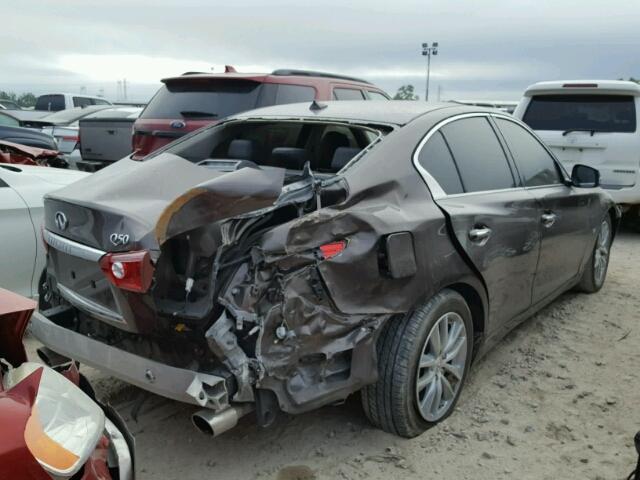 JN1BV7AP8EM679341 - 2014 INFINITI Q50 BASE BROWN photo 4