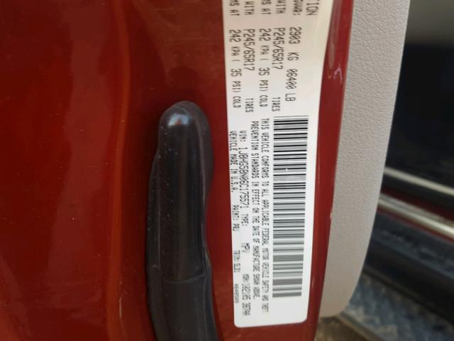 1J8HG58N06C175571 - 2006 JEEP COMMANDER RED photo 10