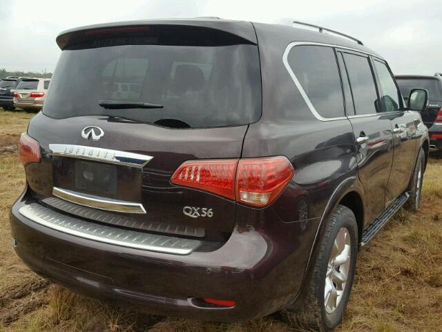 JN8AZ2ND8D9730326 - 2013 INFINITI QX56 MAROON photo 4