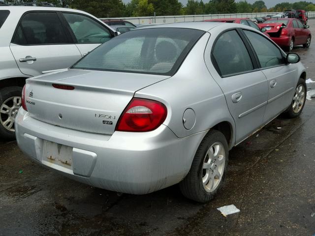 1B3ES56C25D158744 - 2005 DODGE NEON SILVER photo 4