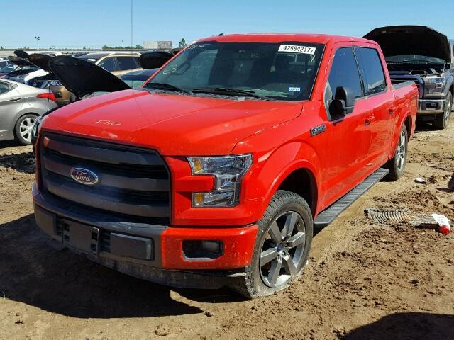 1FTEW1EF7FKD35115 - 2015 FORD F150 RED photo 2