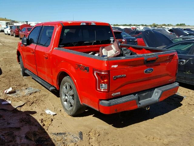 1FTEW1EF7FKD35115 - 2015 FORD F150 RED photo 3