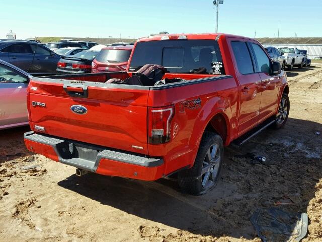 1FTEW1EF7FKD35115 - 2015 FORD F150 RED photo 4