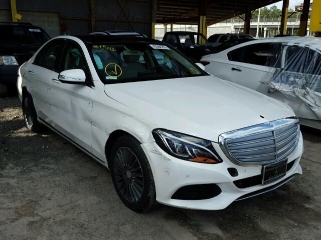 55SWF4KB6FU014993 - 2015 MERCEDES-BENZ C WHITE photo 1