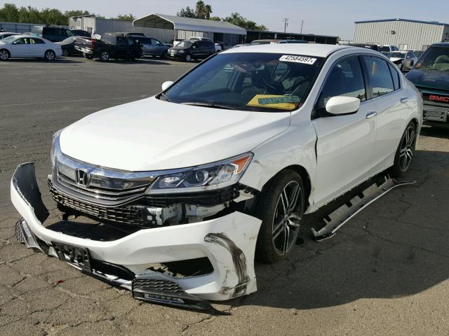 1HGCR2F50GA171080 - 2016 HONDA ACCORD SPO WHITE photo 2