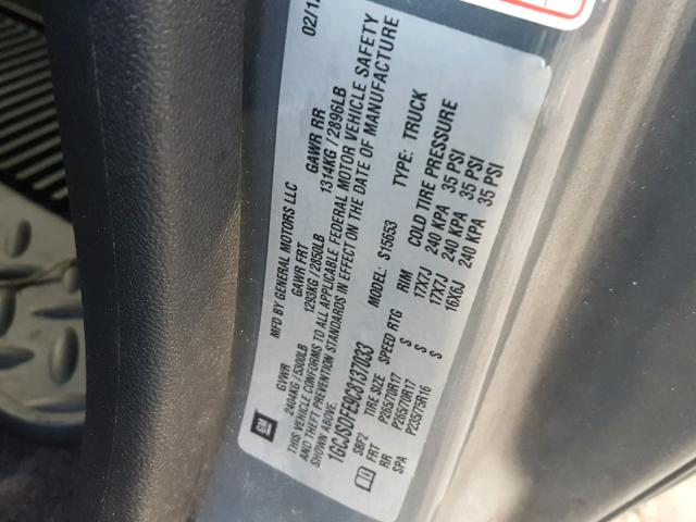 1GCJSDFE9C8137033 - 2012 CHEVROLET COLORADO L GRAY photo 10