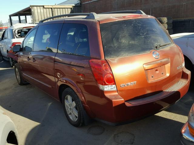 5N1BV28U04N303863 - 2004 NISSAN QUEST S MAROON photo 3