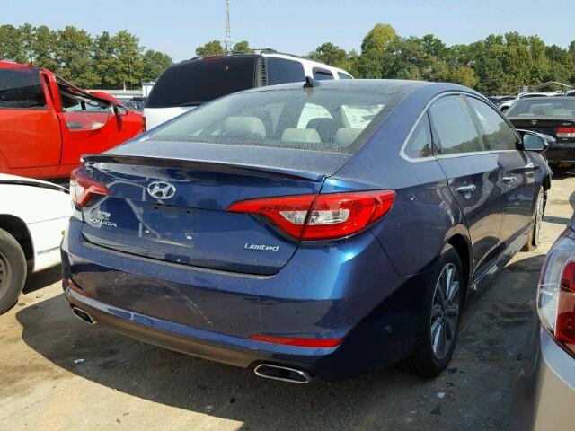 5NPE34AF8GH344342 - 2016 HYUNDAI SONATA SPO BLUE photo 4