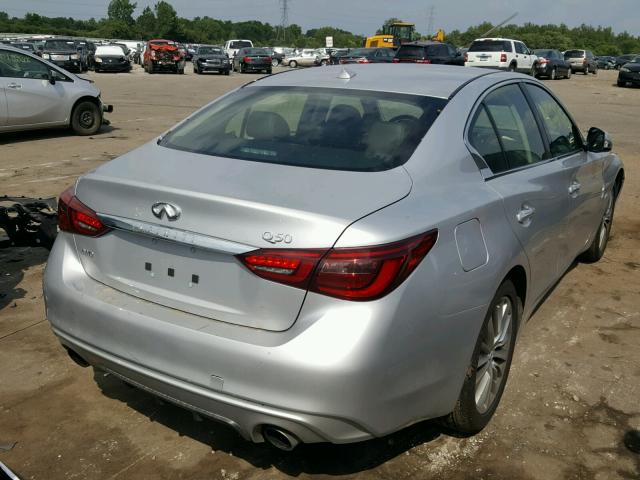 JN1EV7AR7JM444096 - 2018 INFINITI Q50 LUXE SILVER photo 4