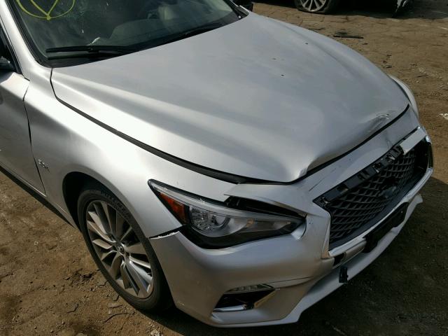 JN1EV7AR7JM444096 - 2018 INFINITI Q50 LUXE SILVER photo 9