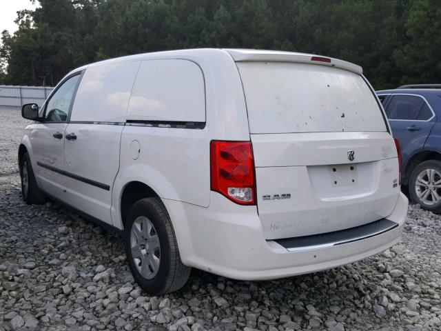 2C4JDGAGXCR307988 - 2012 DODGE RAM VAN WHITE photo 3