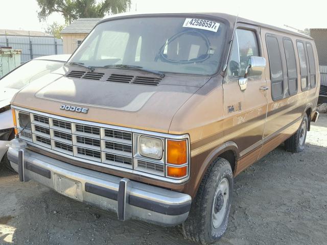 2B6HB23T9HK295872 - 1987 DODGE RAM VAN B2 BROWN photo 2