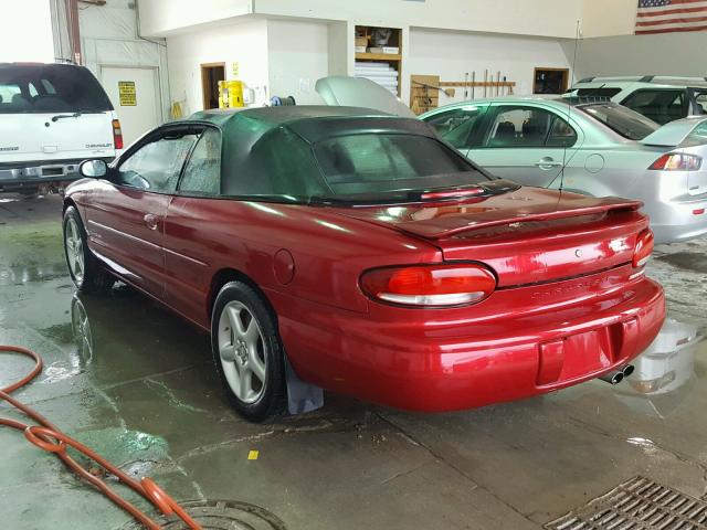 3C3EL45H2TT259636 - 1996 CHRYSLER SEBRING JX RED photo 3