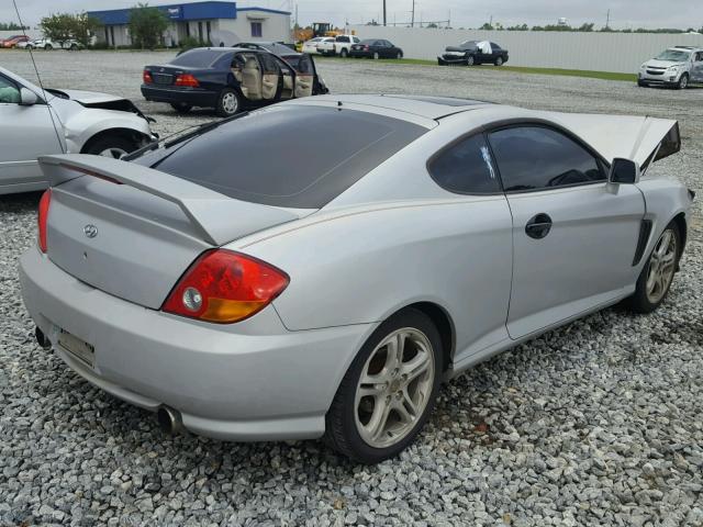 KMHHN65F84U121244 - 2004 HYUNDAI TIBURON GT SILVER photo 4