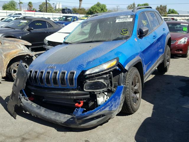 1C4PJMBS9HW656739 - 2017 JEEP CHEROKEE T BLUE photo 2