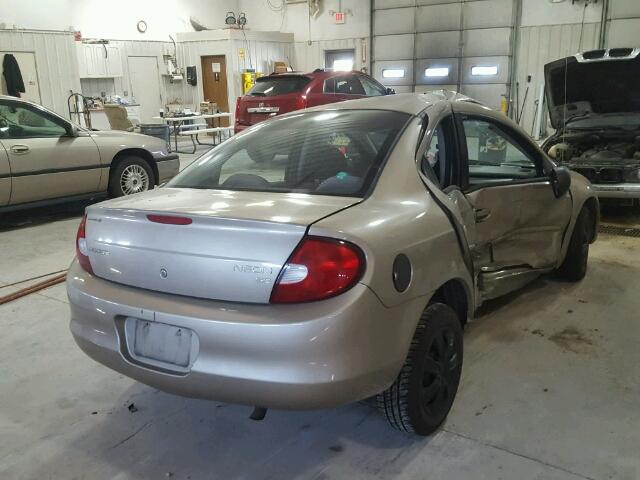 1B3ES46CX2D607528 - 2002 DODGE NEON SE GOLD photo 4