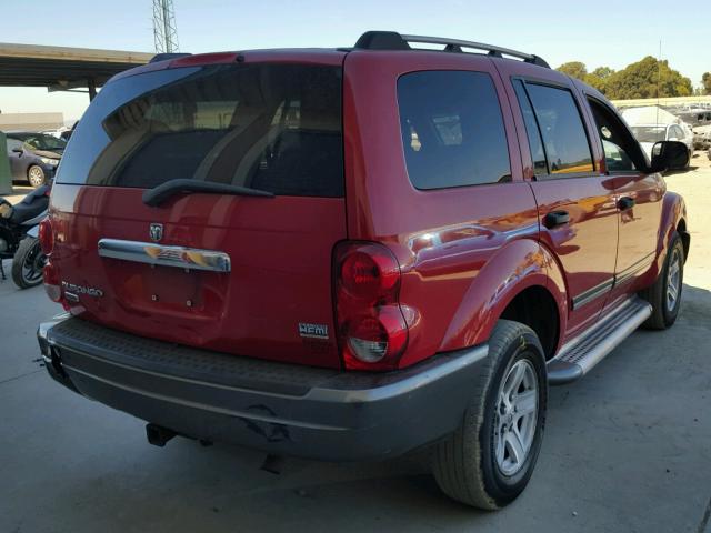 1D4HD48D45F586800 - 2005 DODGE DURANGO SL RED photo 4