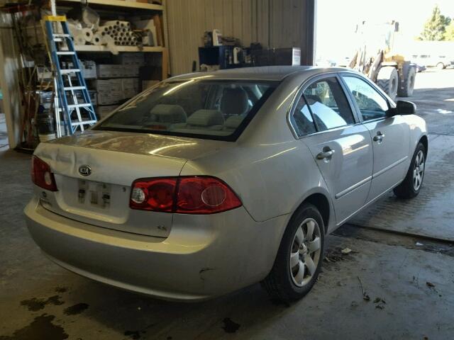 KNAGE123785249985 - 2008 KIA OPTIMA LX SILVER photo 4