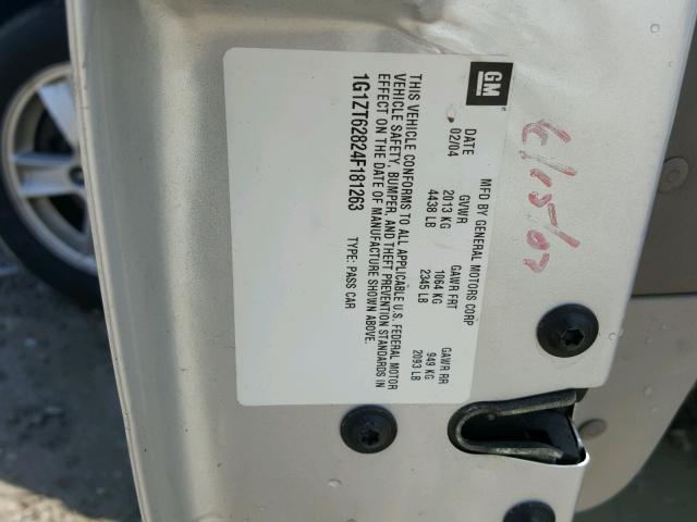 1G1ZT62824F181263 - 2004 CHEVROLET MALIBU MAX 银色 照片 10