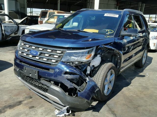 1FM5K8DH2GGC58922 - 2016 FORD EXPLORER X BLUE photo 2