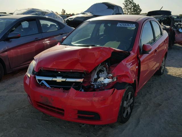 KL1TD56617B143460 - 2007 CHEVROLET AVEO RED photo 2