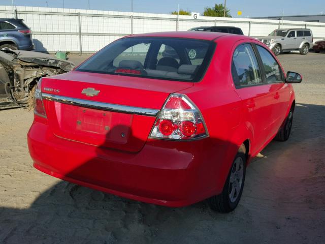 KL1TD56617B143460 - 2007 CHEVROLET AVEO RED photo 4