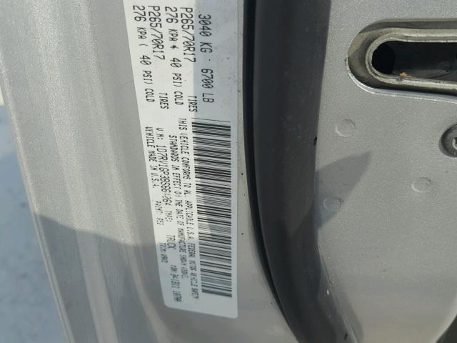 1D7RV1GP3BS664064 - 2011 DODGE RAM 1500 SILVER photo 10