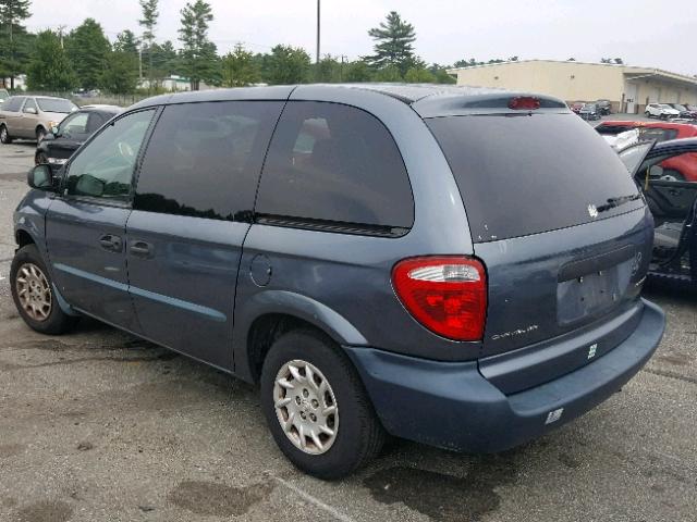 1C4GJ25392B734296 - 2002 CHRYSLER VOYAGER BLUE photo 3