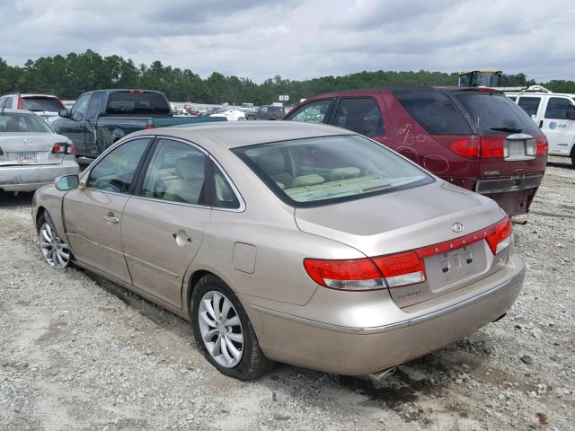 KMHFC46F66A096526 - 2006 HYUNDAI AZERA SE TAN photo 3