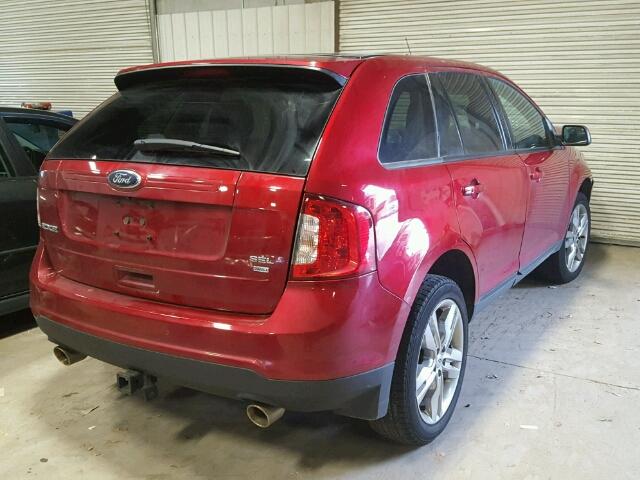 2FMDK4JCXEBA46142 - 2014 FORD EDGE SEL A RED photo 4