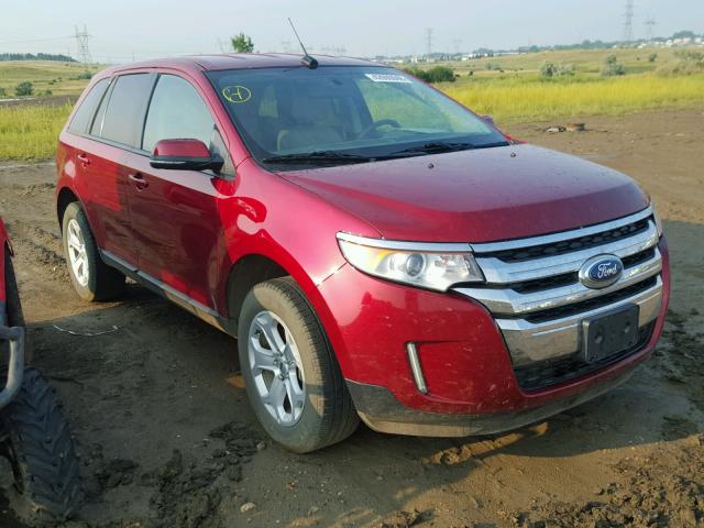 2FMDK4JC6EBB00536 - 2014 FORD EDGE SEL BURGUNDY photo 1