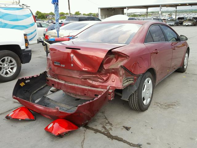 1G2ZF57BX84144674 - 2008 PONTIAC G6 VALUE L MAROON photo 4